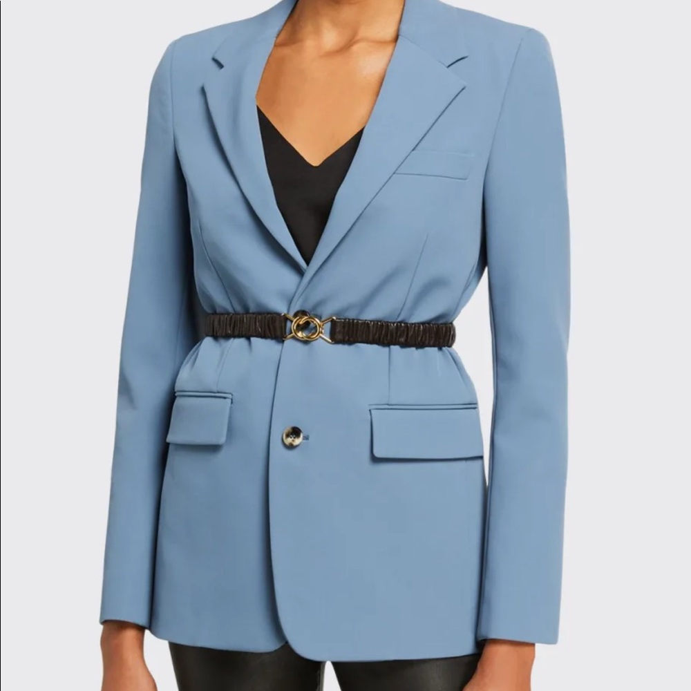Bottega Veneta crepe blazer in light blue